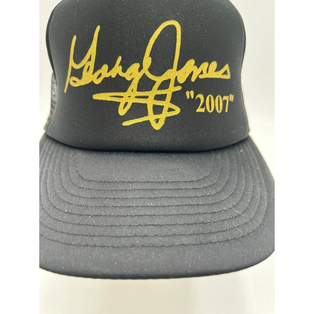 Vintage 2007 George Jones Signature Black Mesh Trucker Hat Snapback OSFA